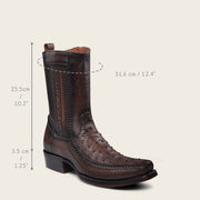 Bota casual en piel genuina de avestruz para caballero Botas y Botines 