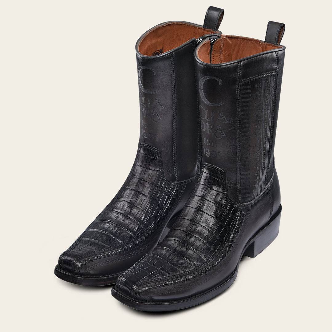 Bota fine western en piel genuina de fuscus para caballero