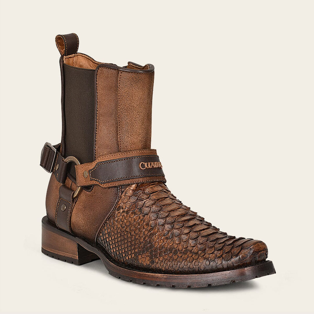 Botín urbano en piel genuina de pitón para caballero – Cuadra México