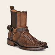 Botín urbano en piel genuina de pitón para caballero Botas y Botines 