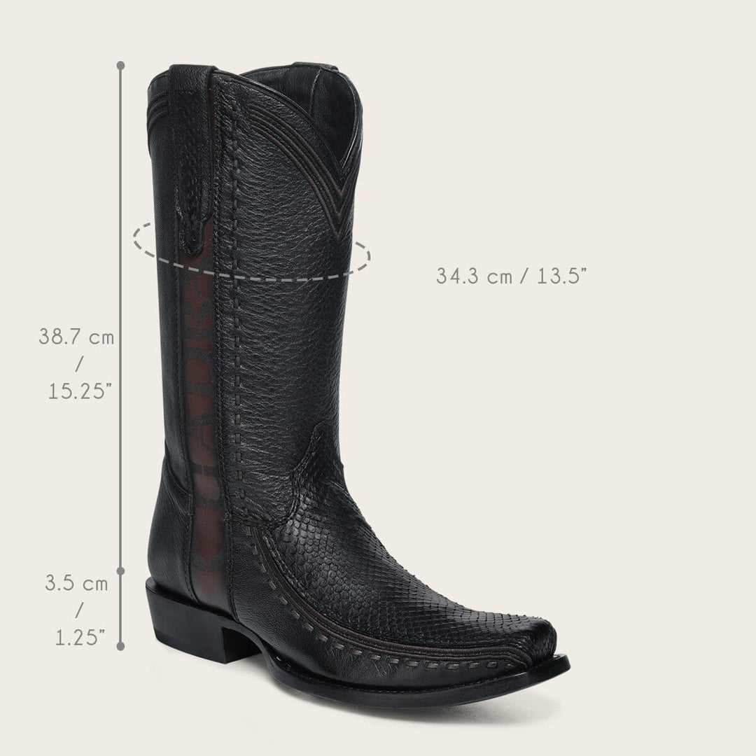 Bota tradicional en piel genuina de pitón para caballero Botas y Botines 