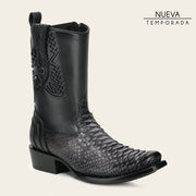 Bota urbana en piel genuina de pitón para caballero Botas y Botines 