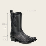 Bota urbana en piel genuina de pitón para caballero Botas y Botines 
