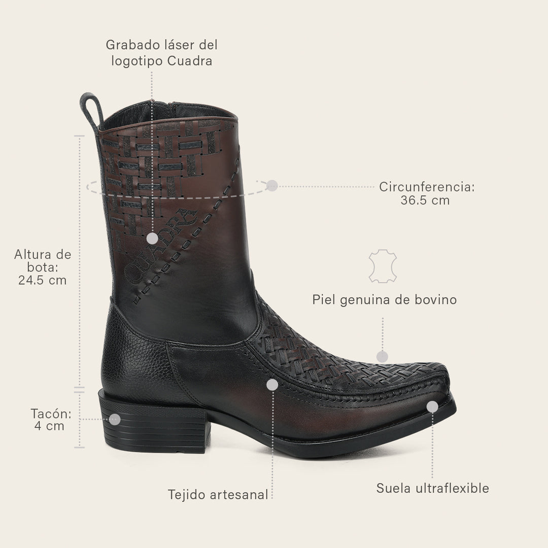 Bota urbana en piel genuina para caballero