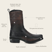 Bota urbana en piel genuina para caballero