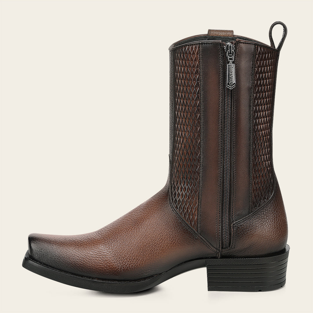 Bota urbana en piel genuina de venado italiano para caballero