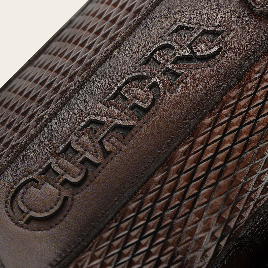 Bota urbana en piel genuina de venado italiano para caballero