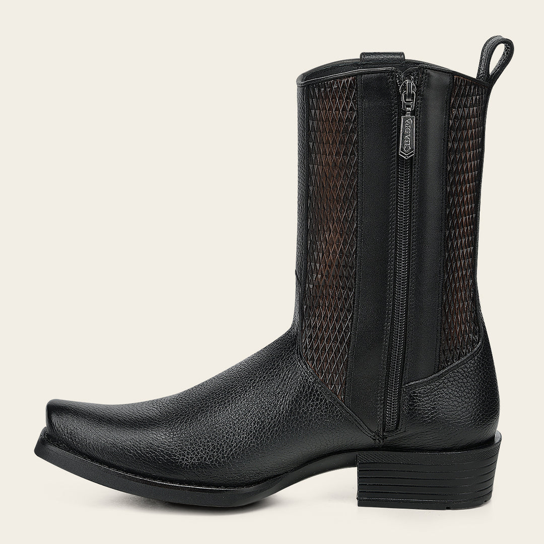 Bota urbana en piel genuina de venado italiano para caballero