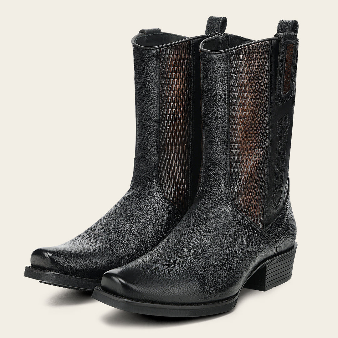 Bota urbana en piel genuina de venado italiano para caballero