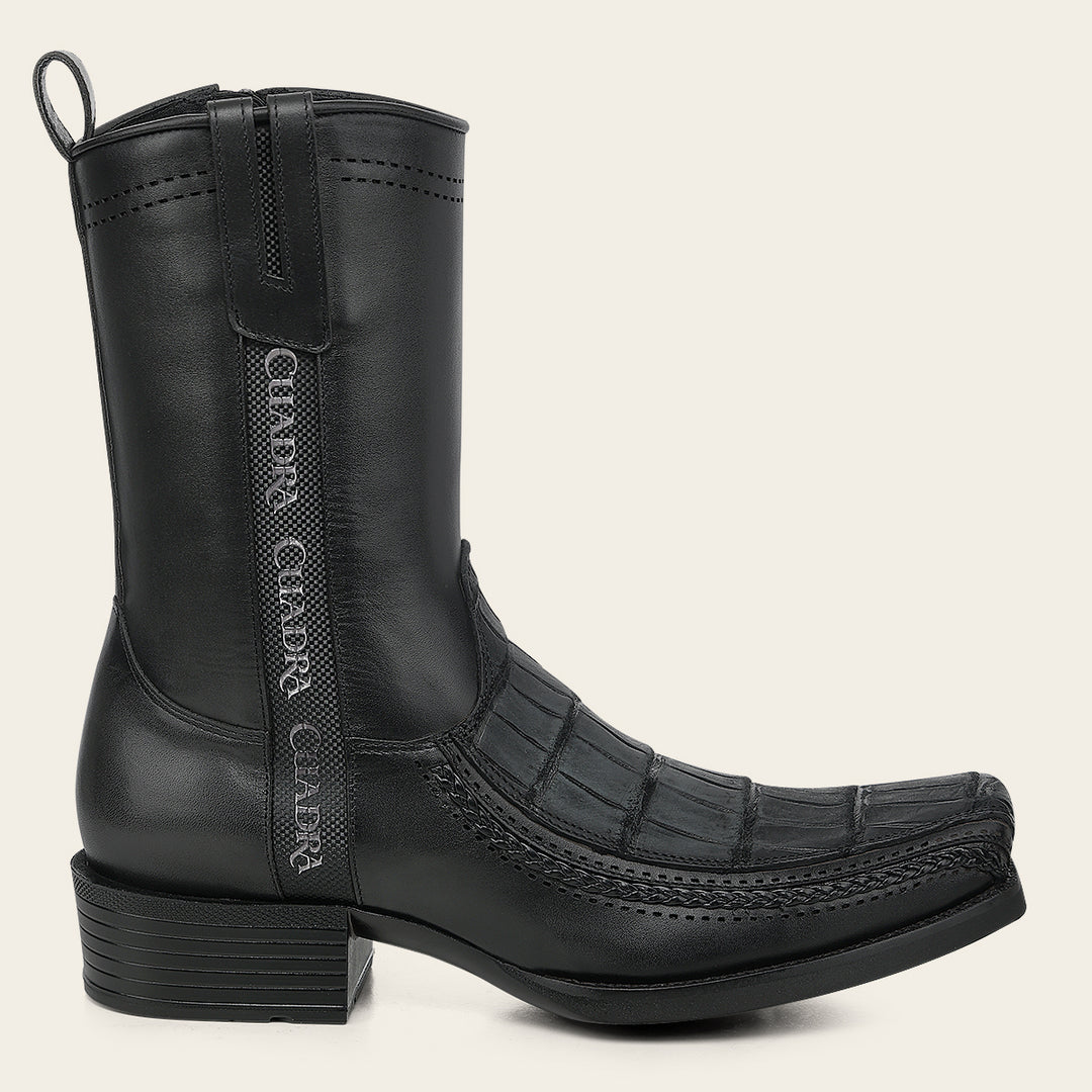 Bota urbana en piel genuina de alligator para caballero