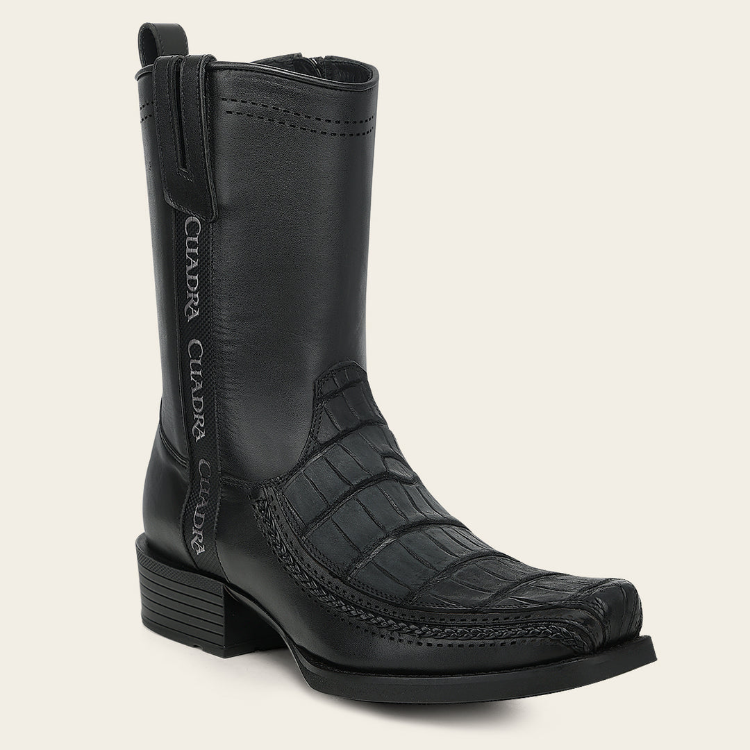 Bota urbana en piel genuina de alligator para caballero