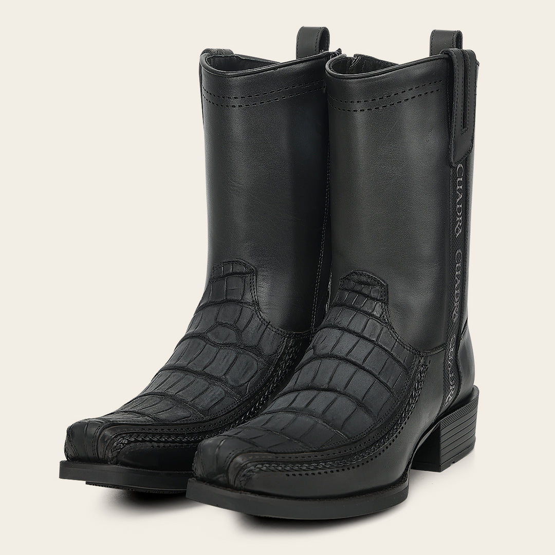 Bota urbana en piel genuina de alligator para caballero