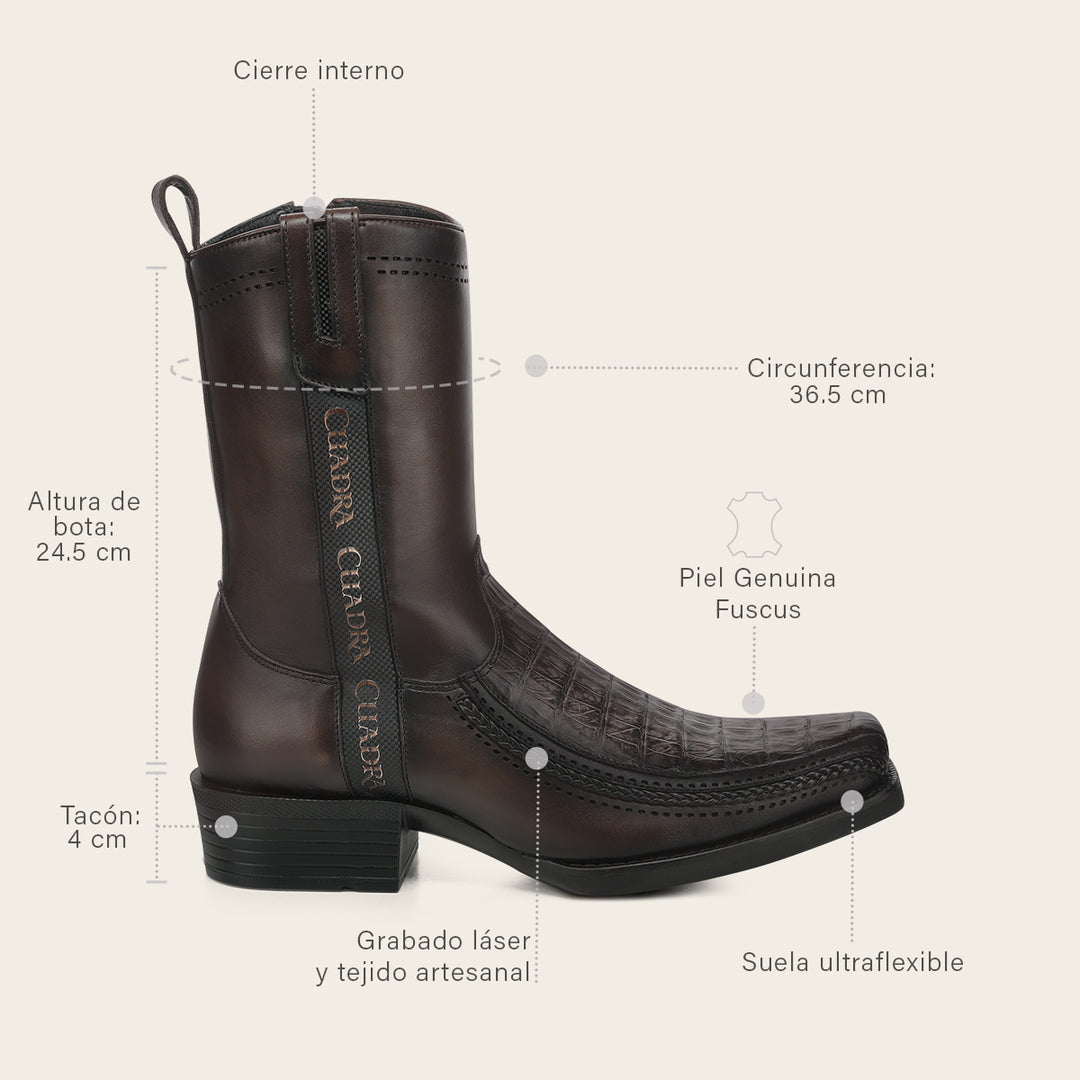 Bota urbana en piel genuina de fuscus para caballero