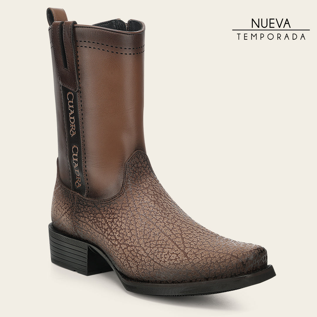 Bota urbana en piel genuina de bisonte para caballero