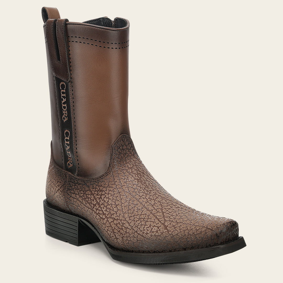 Bota urbana en piel genuina de bisonte para caballero