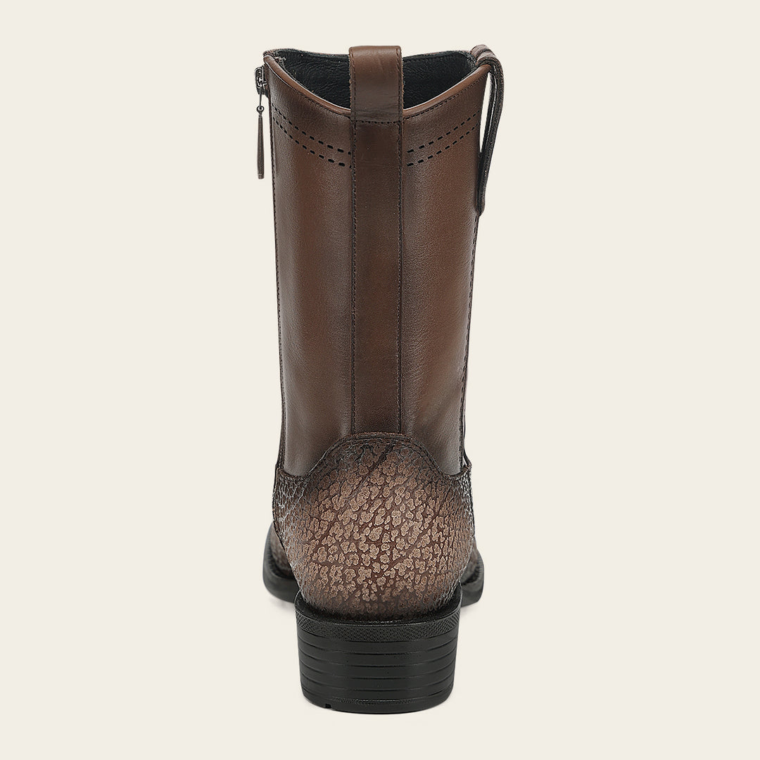 Bota urbana en piel genuina de bisonte para caballero