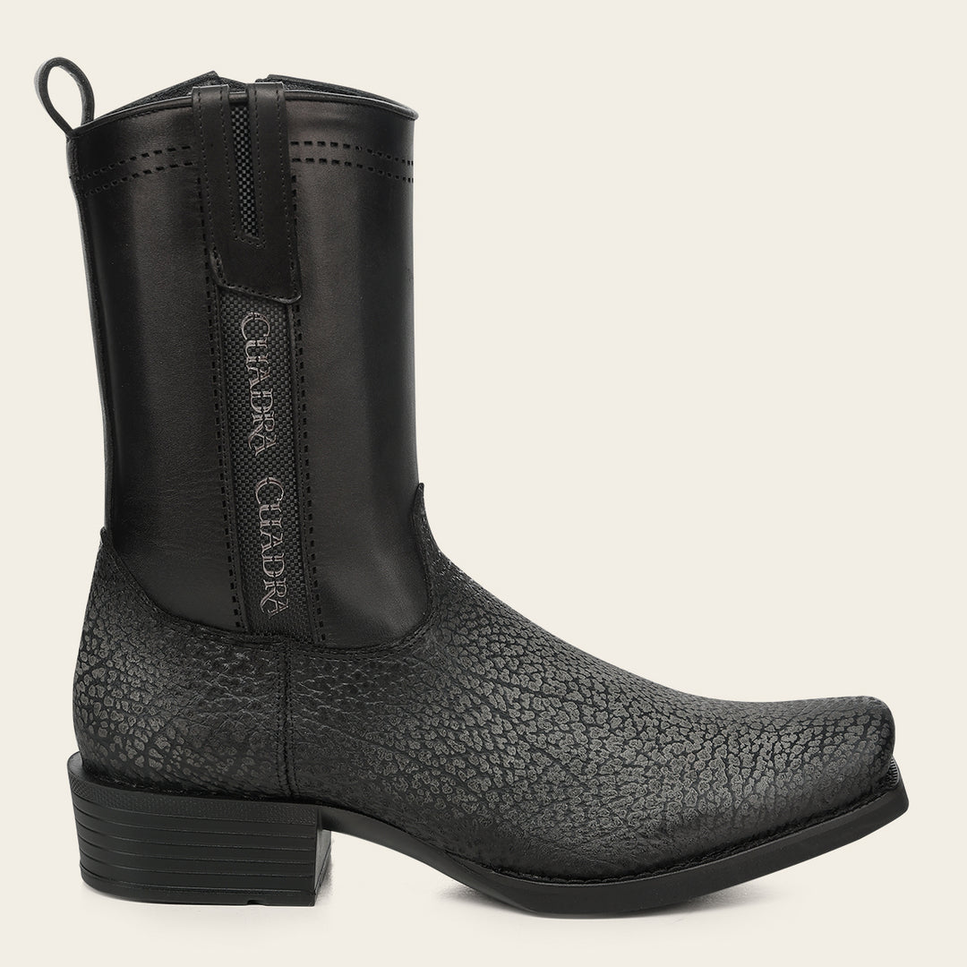 Bota urbana en piel genuina de bisonte para caballero