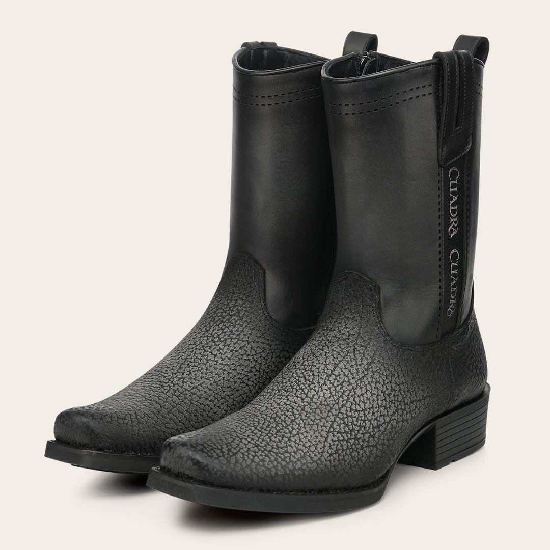 Bota urbana en piel genuina de bisonte para caballero