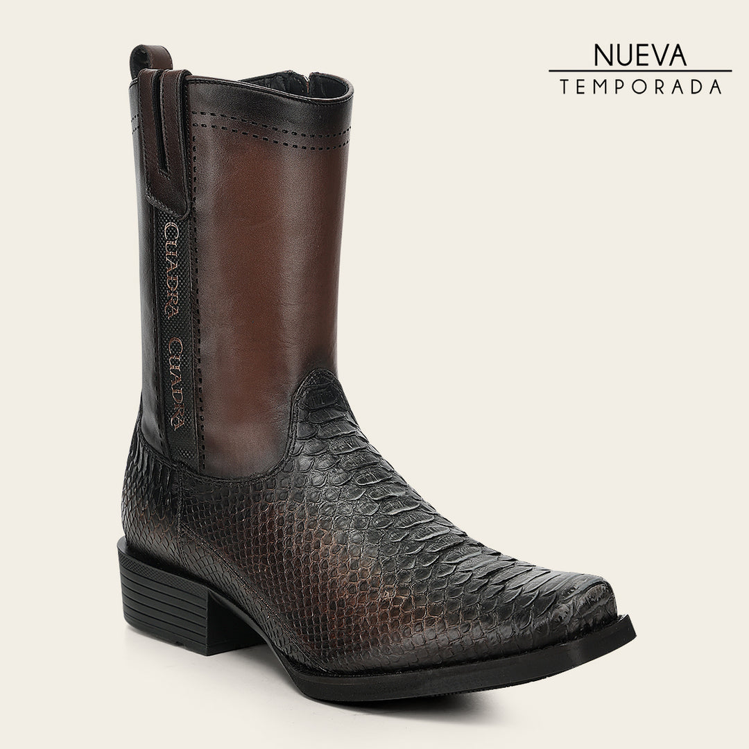 Bota urbana en piel genuina de pitón para caballero