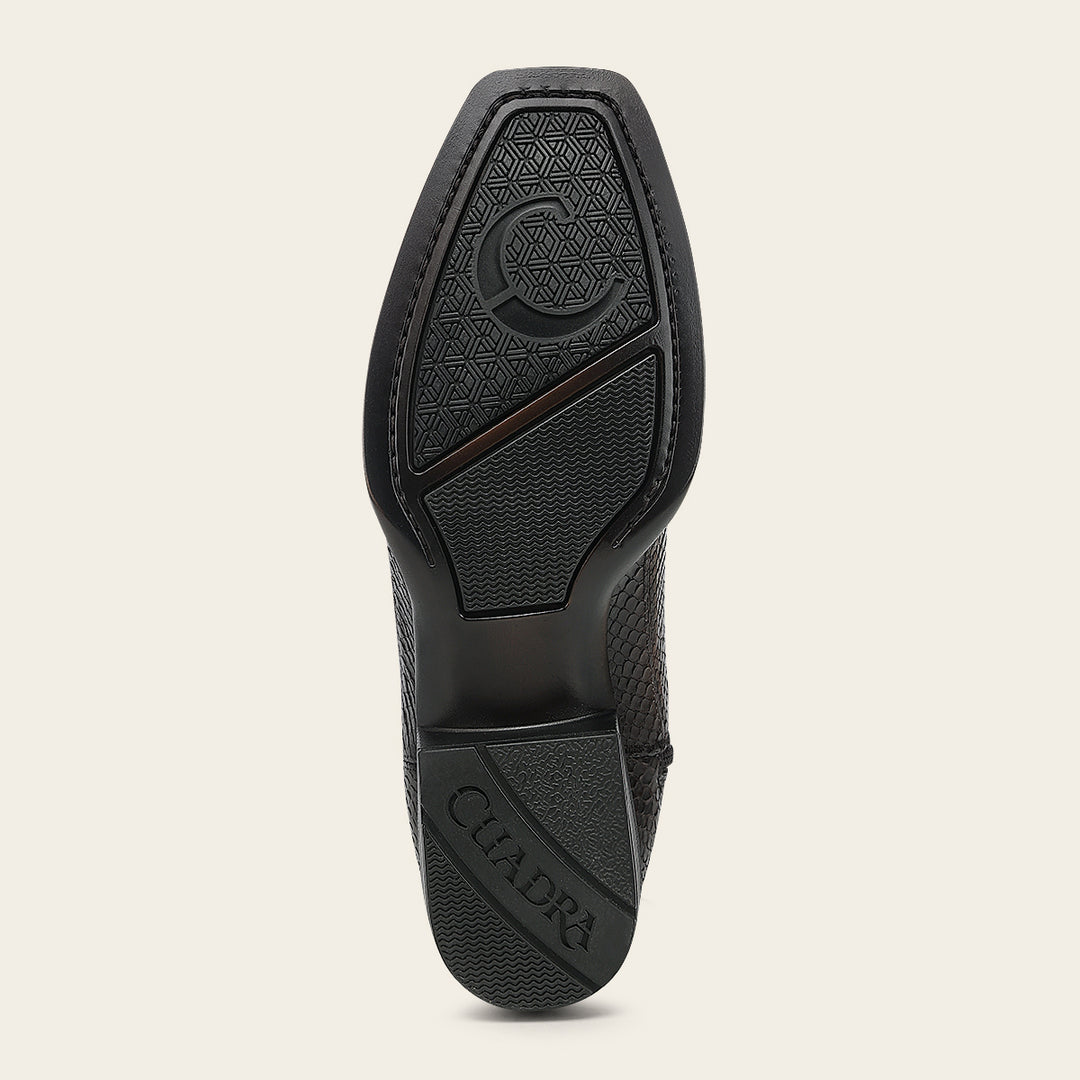 Bota urbana en piel genuina de pitón para caballero