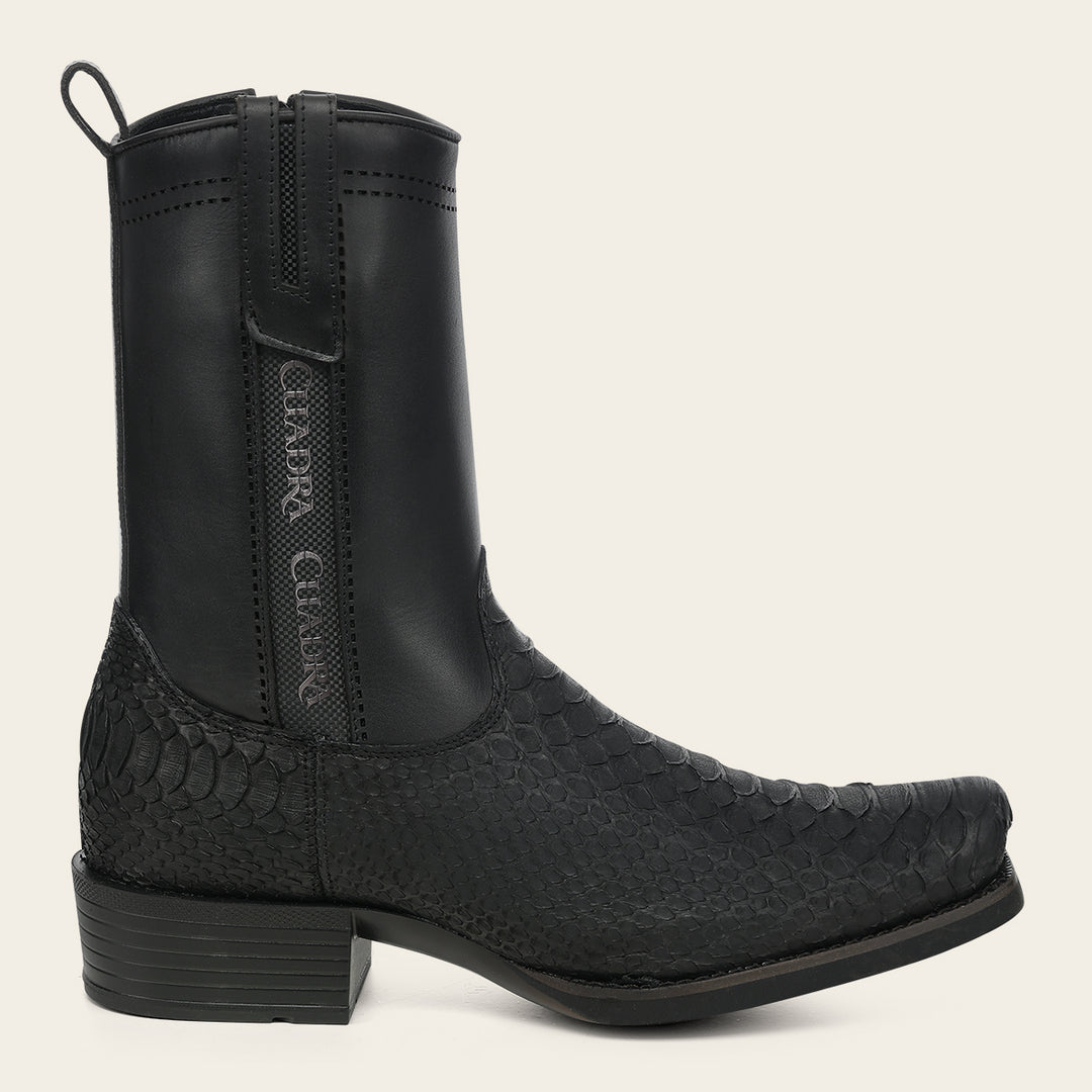 Bota urbana en piel genuina de pitón para caballero