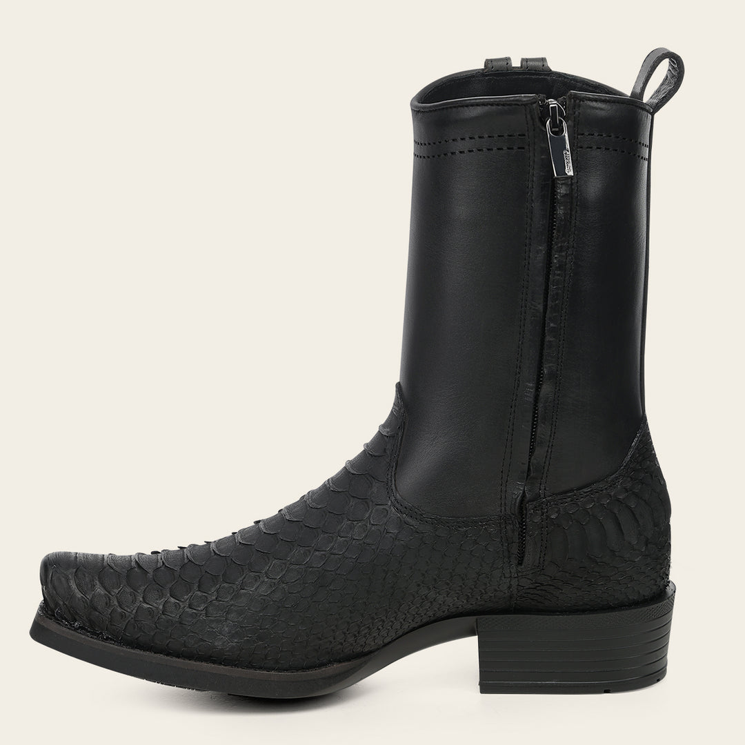 Bota urbana en piel genuina de pitón para caballero