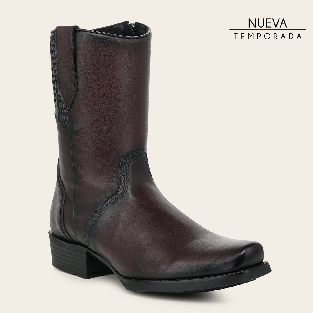 Bota urbana en piel genuina de bovino para caballero