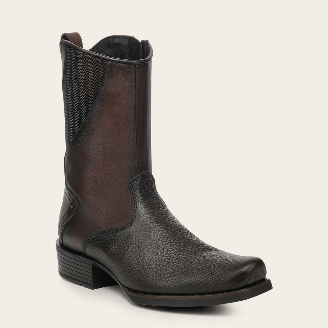 Bota urbana en piel genuina de bisonte para caballero