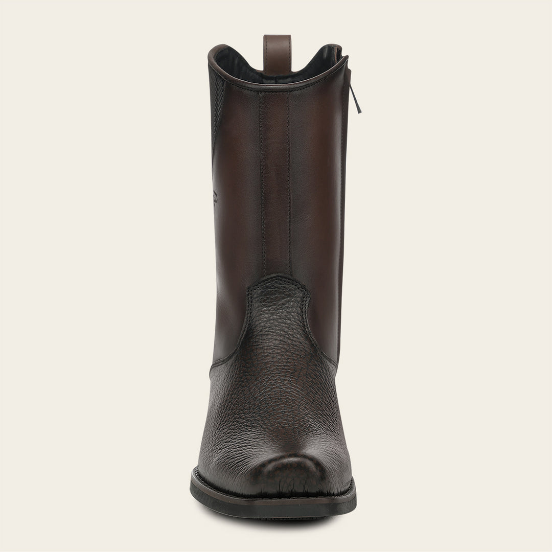 Bota urbana en piel genuina de bisonte para caballero