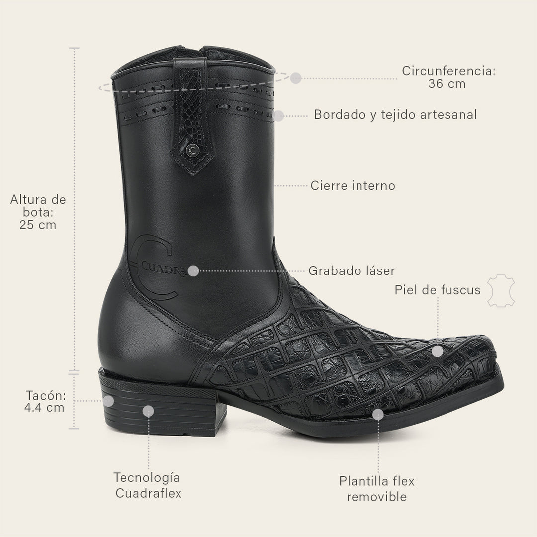 Bota urbana en piel genuina de fuscus para caballero