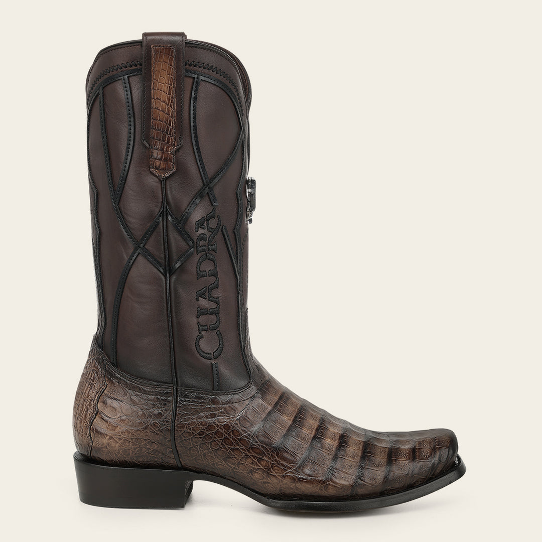 Bota vaquera en piel genuina de fuscus para caballero