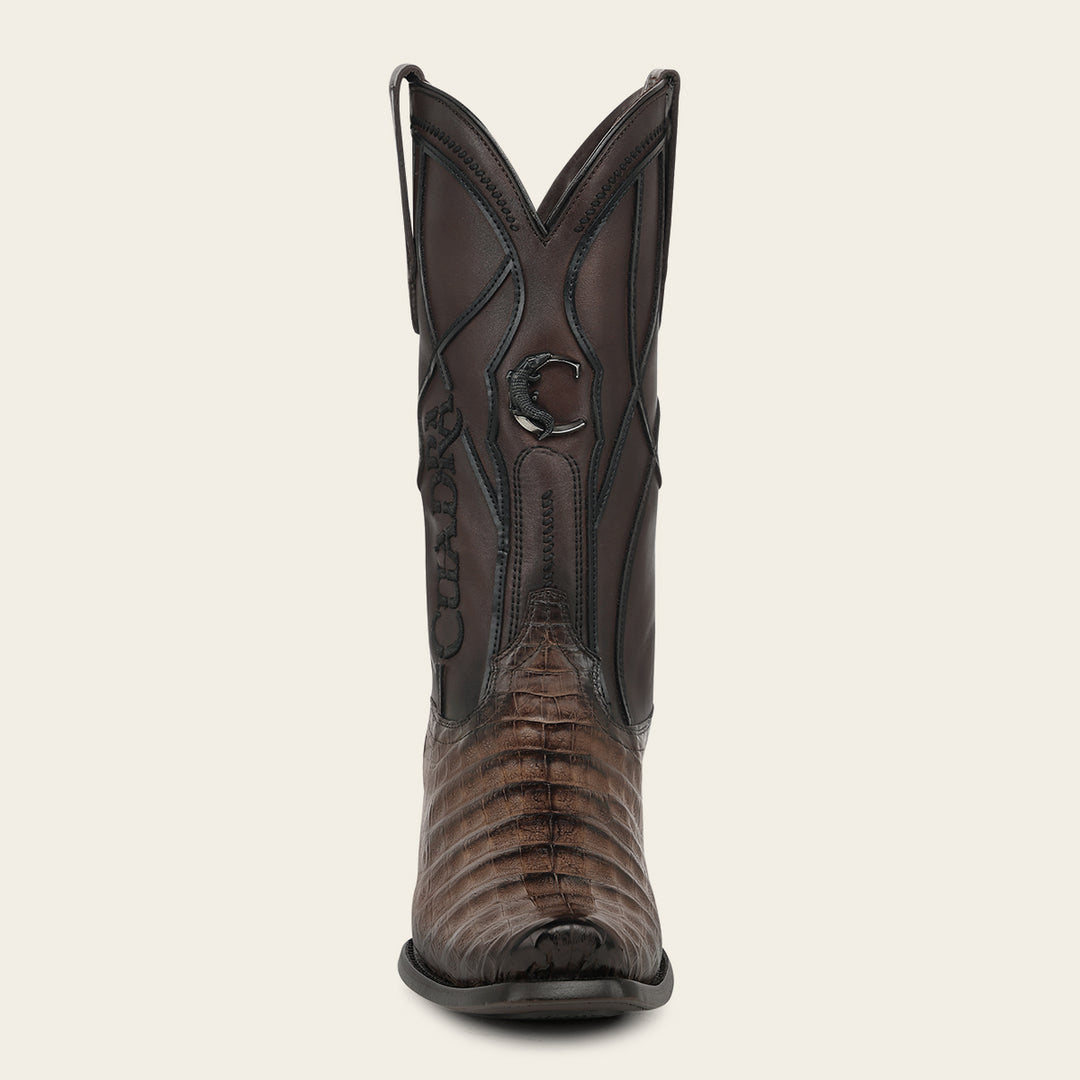 Bota vaquera en piel genuina de fuscus para caballero