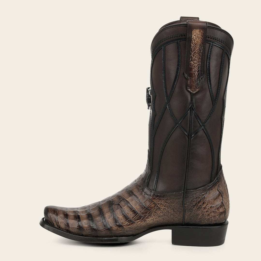 Bota vaquera en piel genuina de fuscus para caballero