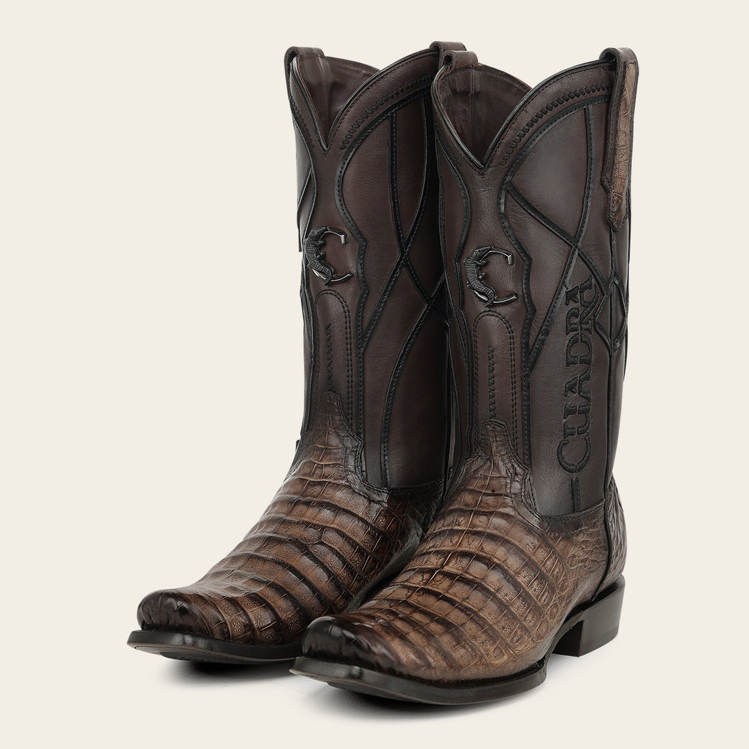 Bota vaquera en piel genuina de fuscus para caballero