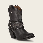 Botín en piel genuina de pitón Botas y Botines 