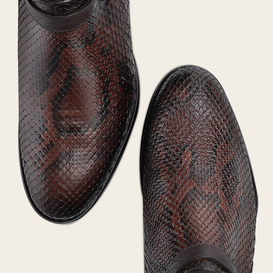 Bota estilo ecuestre en piel genuina de pitón para dama Botas y Botines 