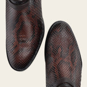 Bota estilo ecuestre en piel genuina de pitón para dama Botas y Botines 