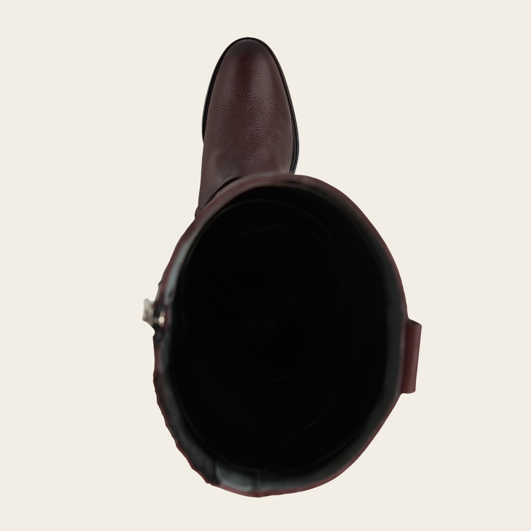 Bota estilo ecuestre en piel genuina de venado para dama