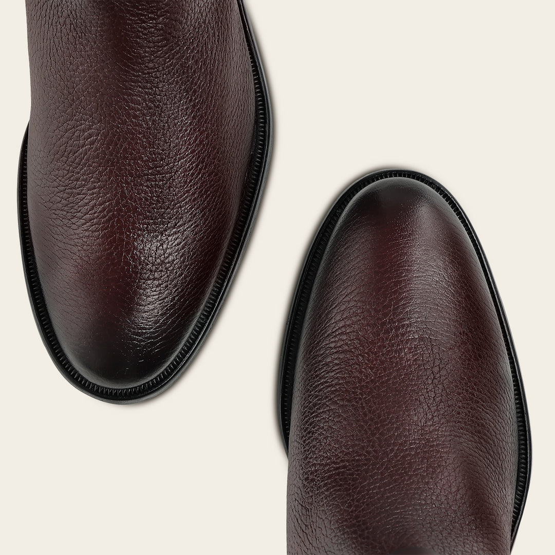 Bota estilo ecuestre en piel genuina de venado para dama