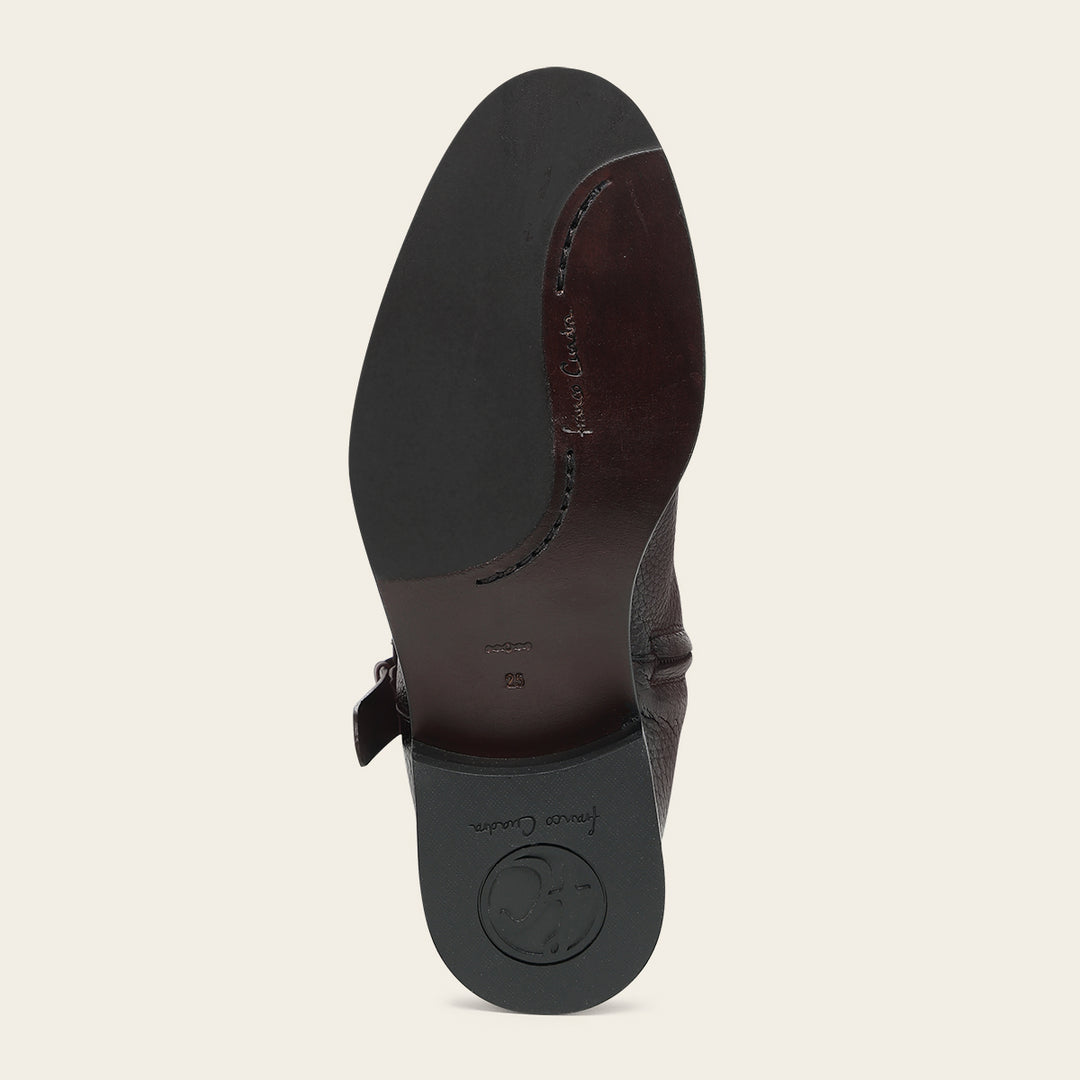 Bota estilo ecuestre en piel genuina de venado para dama