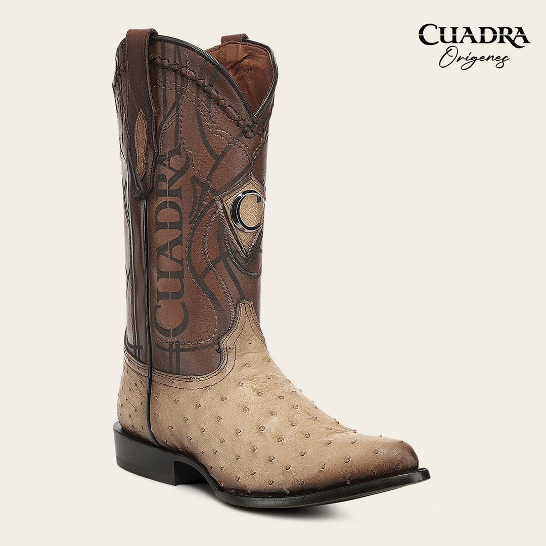 Bota tradicional Orígenes en piel genuina de avestruz para caballero Botas y Botines 