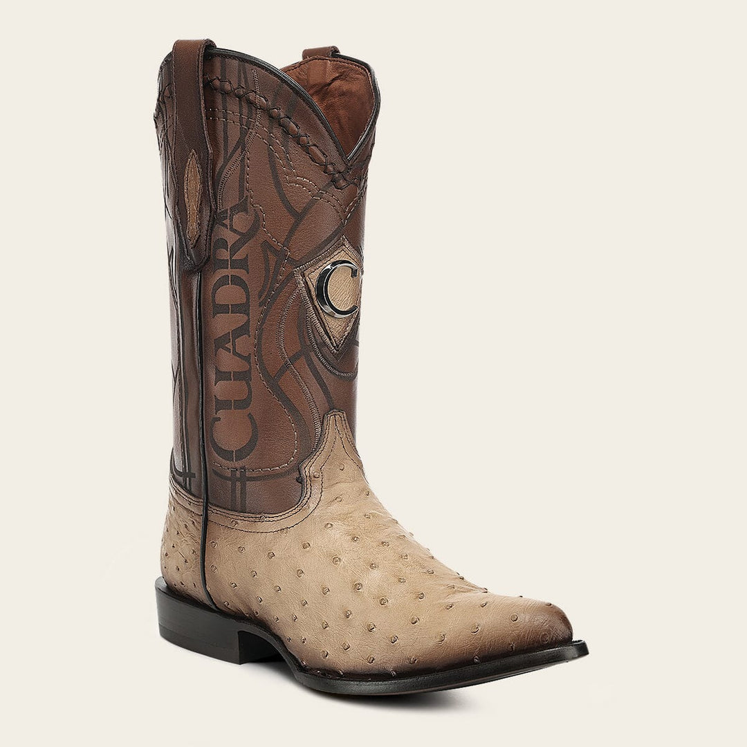 Bota tradicional Orígenes en piel genuina de avestruz para caballero Botas y Botines 