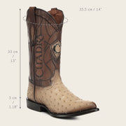 Bota tradicional Orígenes en piel genuina de avestruz para caballero Botas y Botines 