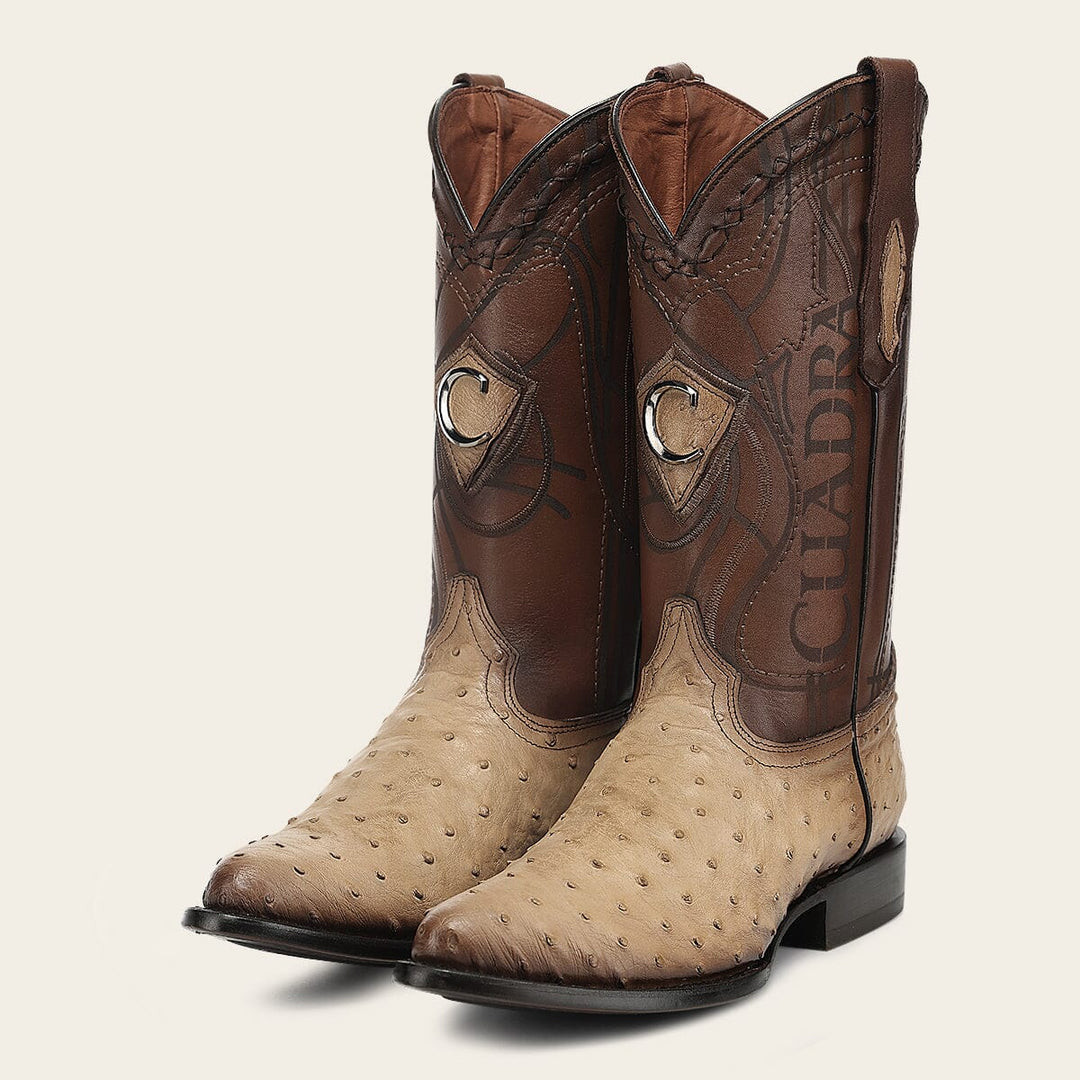 Bota tradicional Orígenes en piel genuina de avestruz para caballero Botas y Botines 