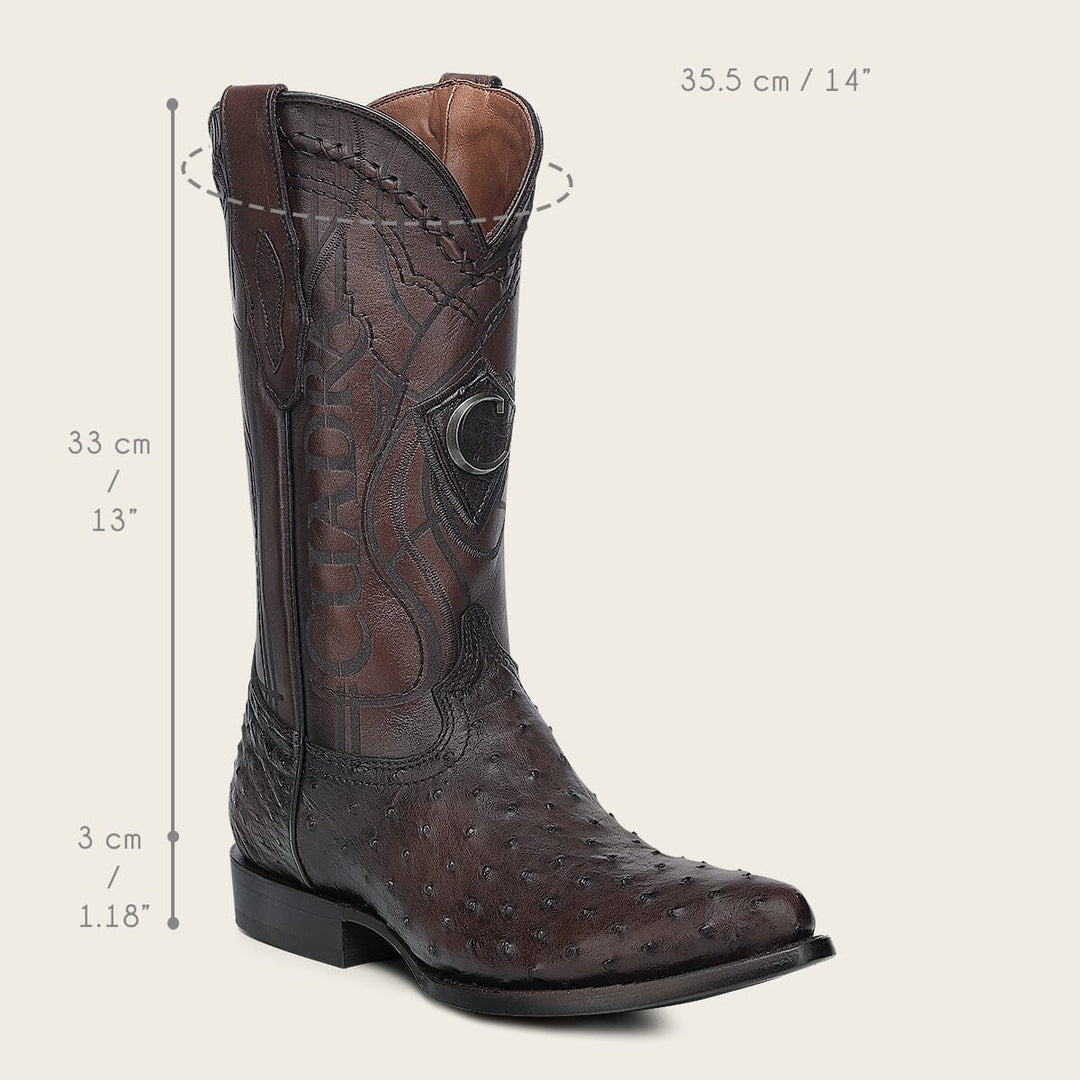 Bota tradicional Orígenes en piel genuina de avestruz para caballero Botas y Botines 