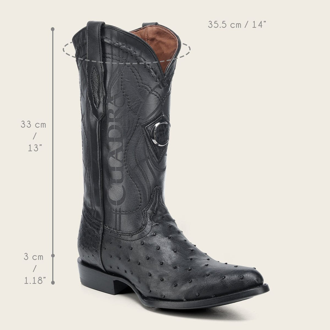 Bota tradicional Orígenes en piel genuina de avestruz para caballero Botas y Botines 