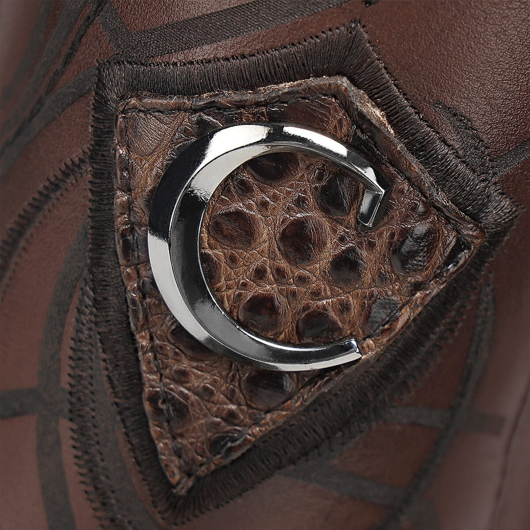 Bota vaquera en piel genuina de fuscus para caballero Ofertas 