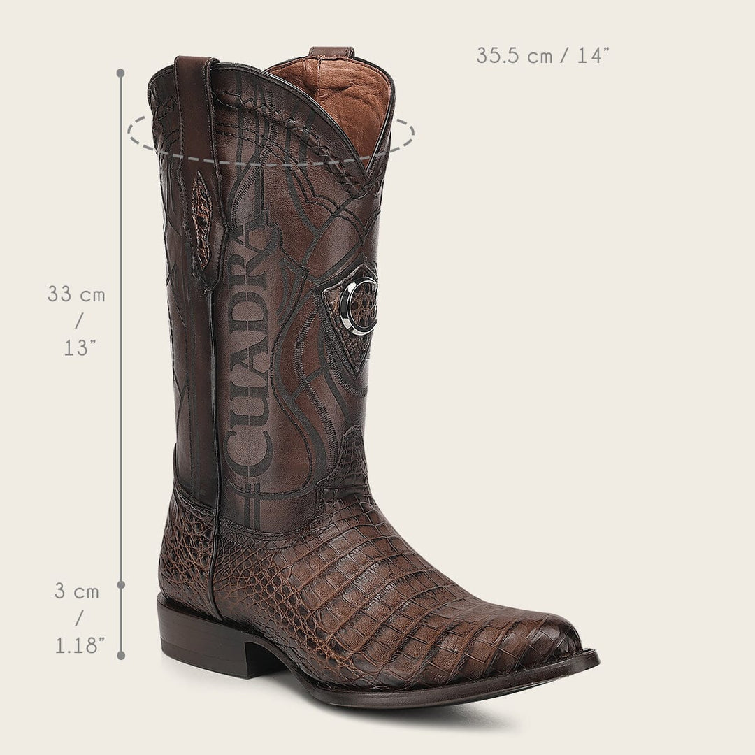 Bota vaquera en piel genuina de fuscus para caballero Ofertas 