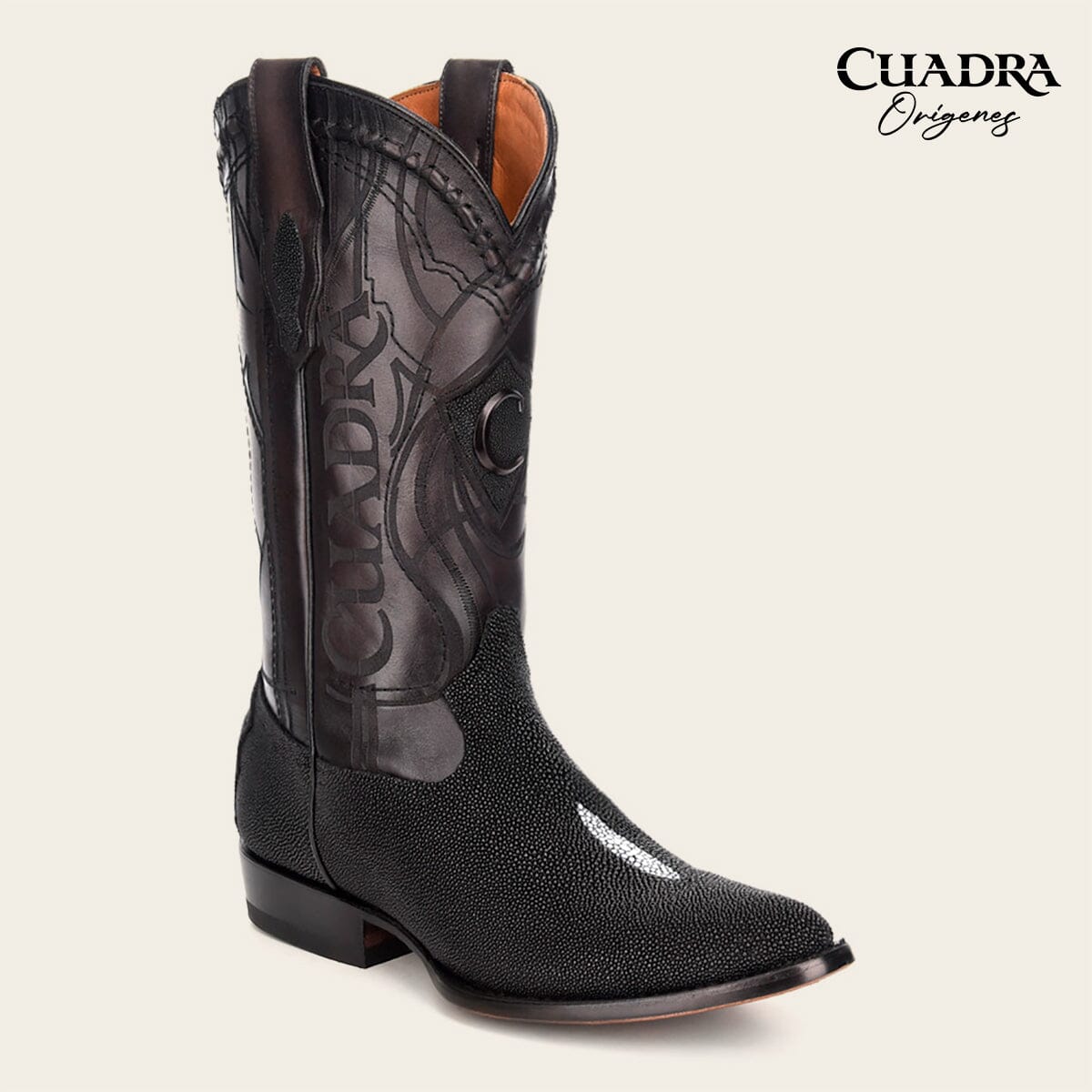 Bota tradicional Orígenes en piel genuina de mantarraya para caballero ...