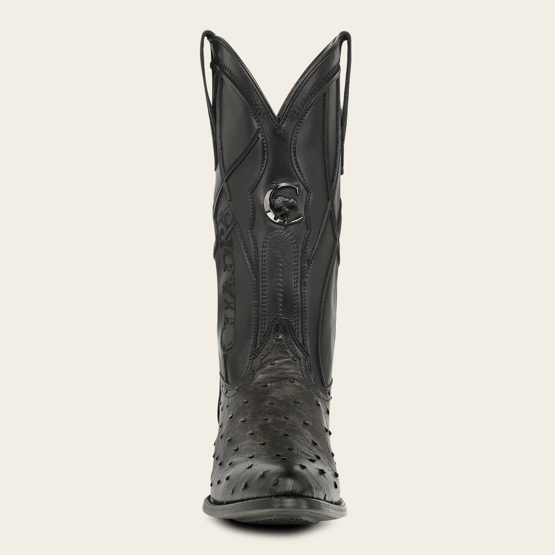 Bota tradicional en piel genuina de avestruz para caballero